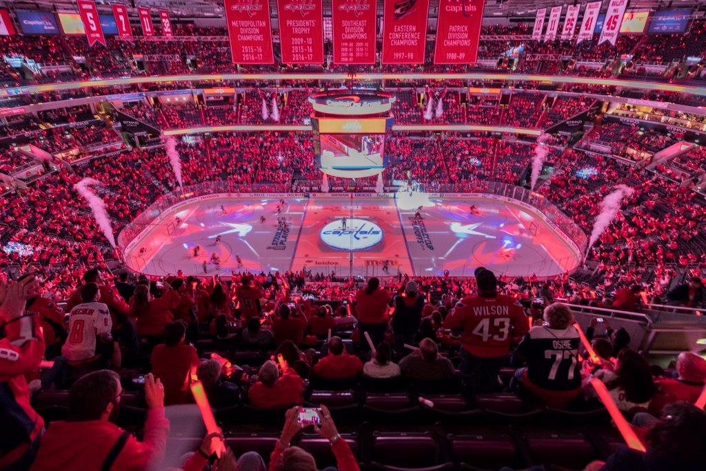 Washington Capitals NHL Playoffs Opening Ceremony on ice Video Projection