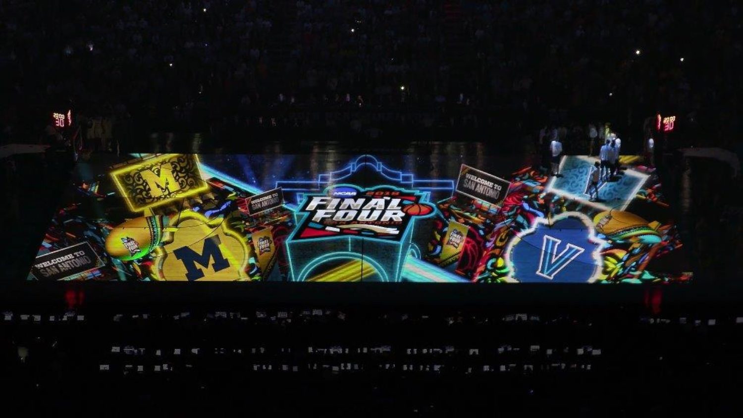 NCAA National Championship on court video projection