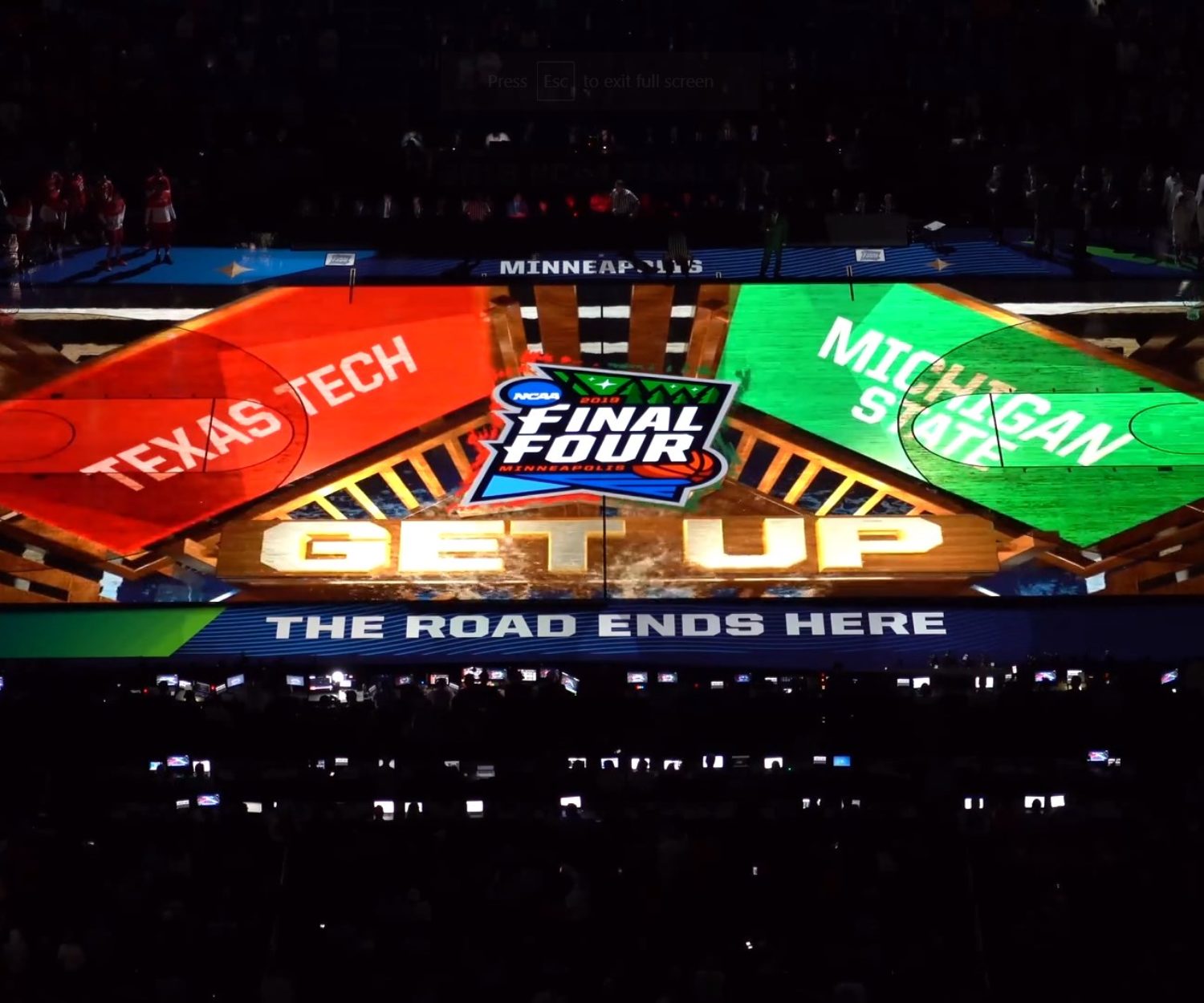final four basketball projection mapping court