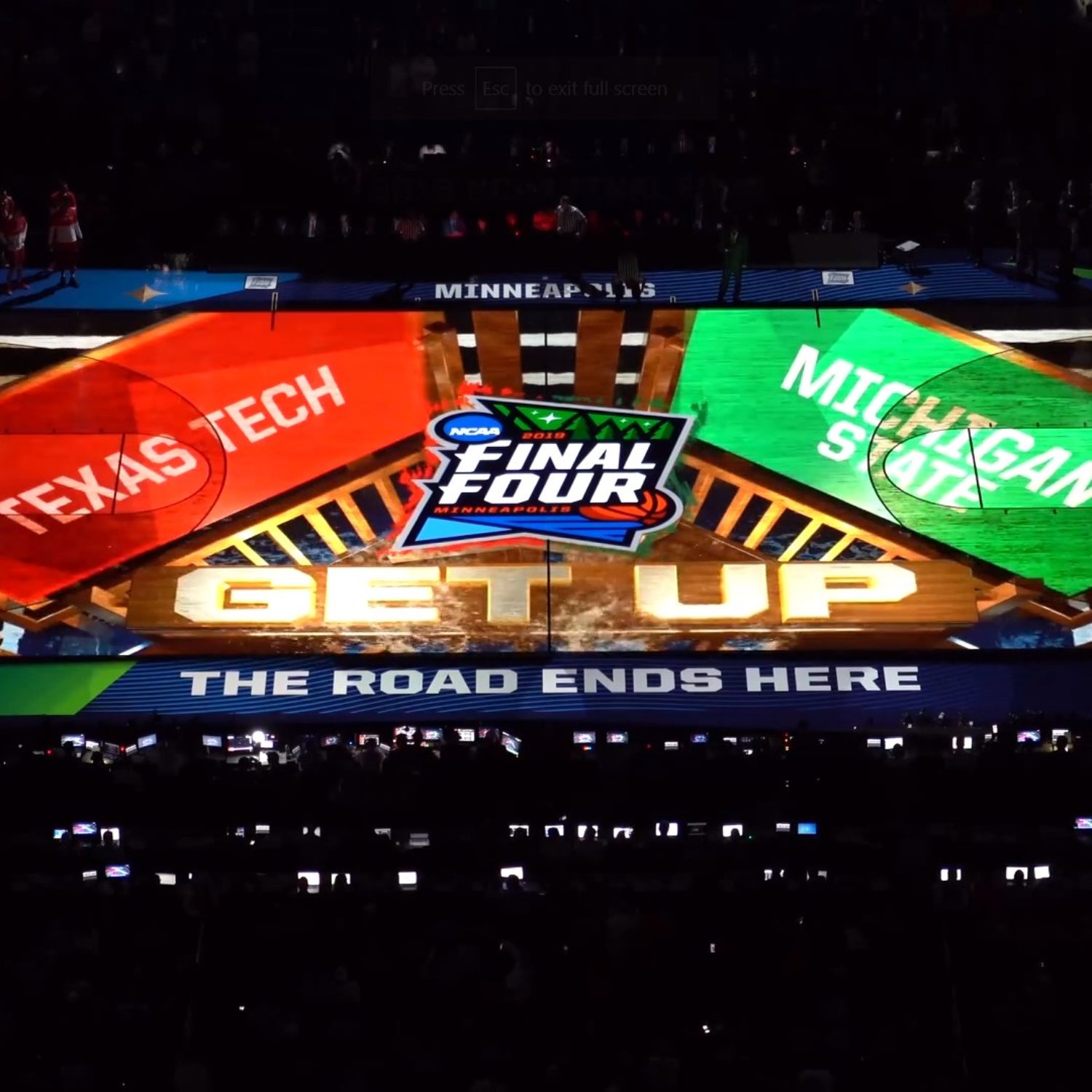 final four basketball projection mapping court