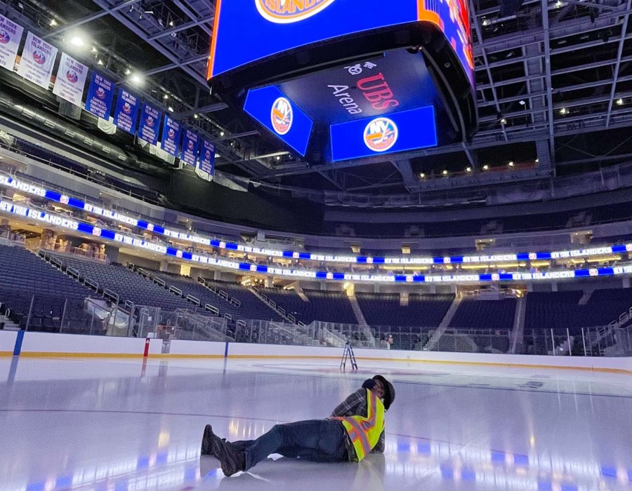 UBS Arena Projection Mapping Ice New York Islanders_score board