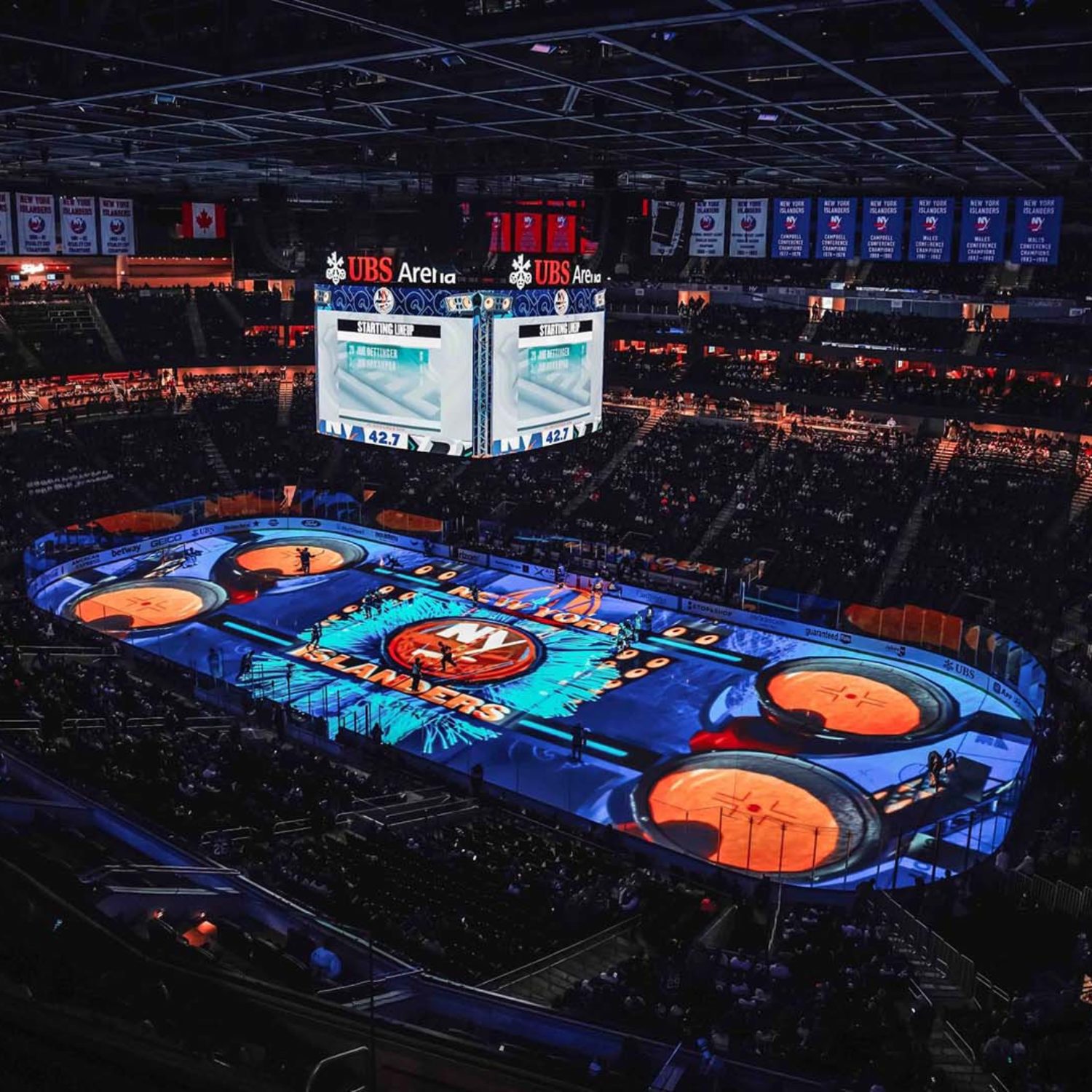 UBS Arena on Ice Projection Mapping