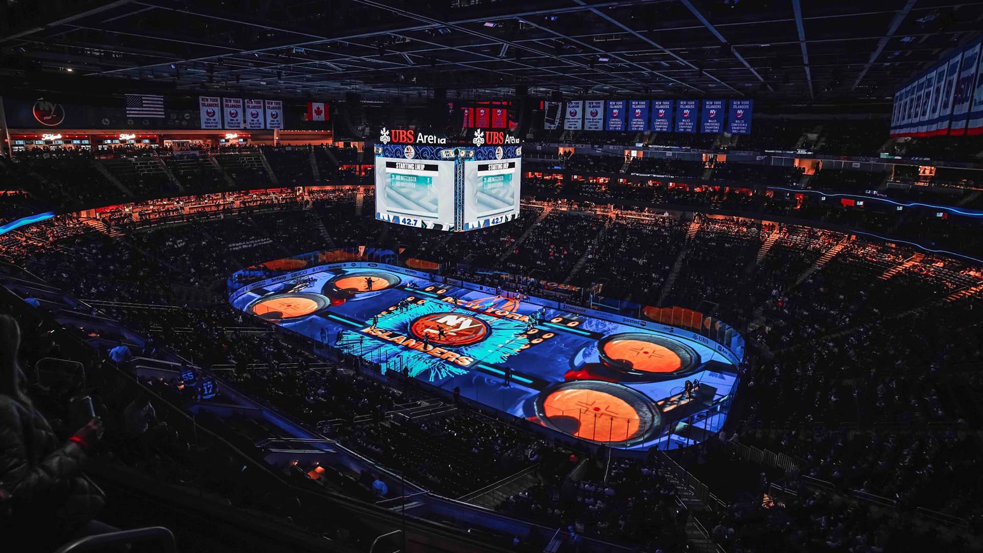 UBS Arena New York Islanders NHL Ice Projection Mapping