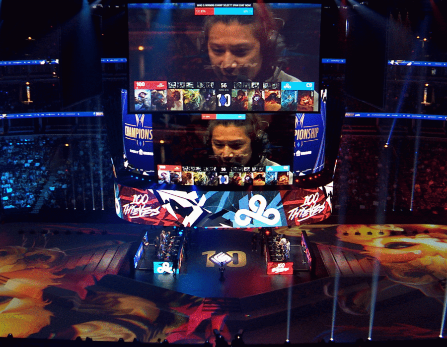 LCS League of Legends Riot Summer 2022 Player on Video Screen