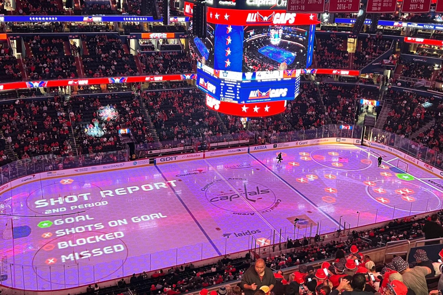 Zelus Stats Projection Mapping at Capital One Arena heat map shots