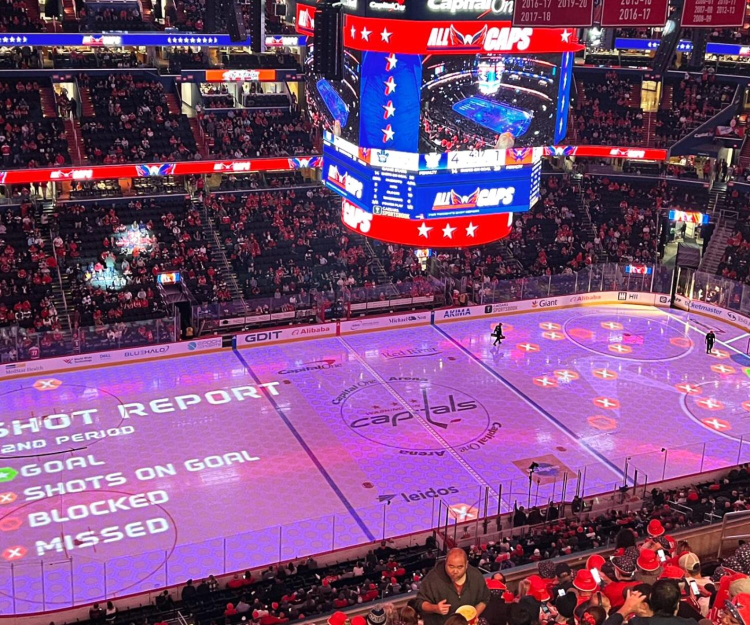 Zelus Stats Projection Mapping at Capital One Arena heat map shots