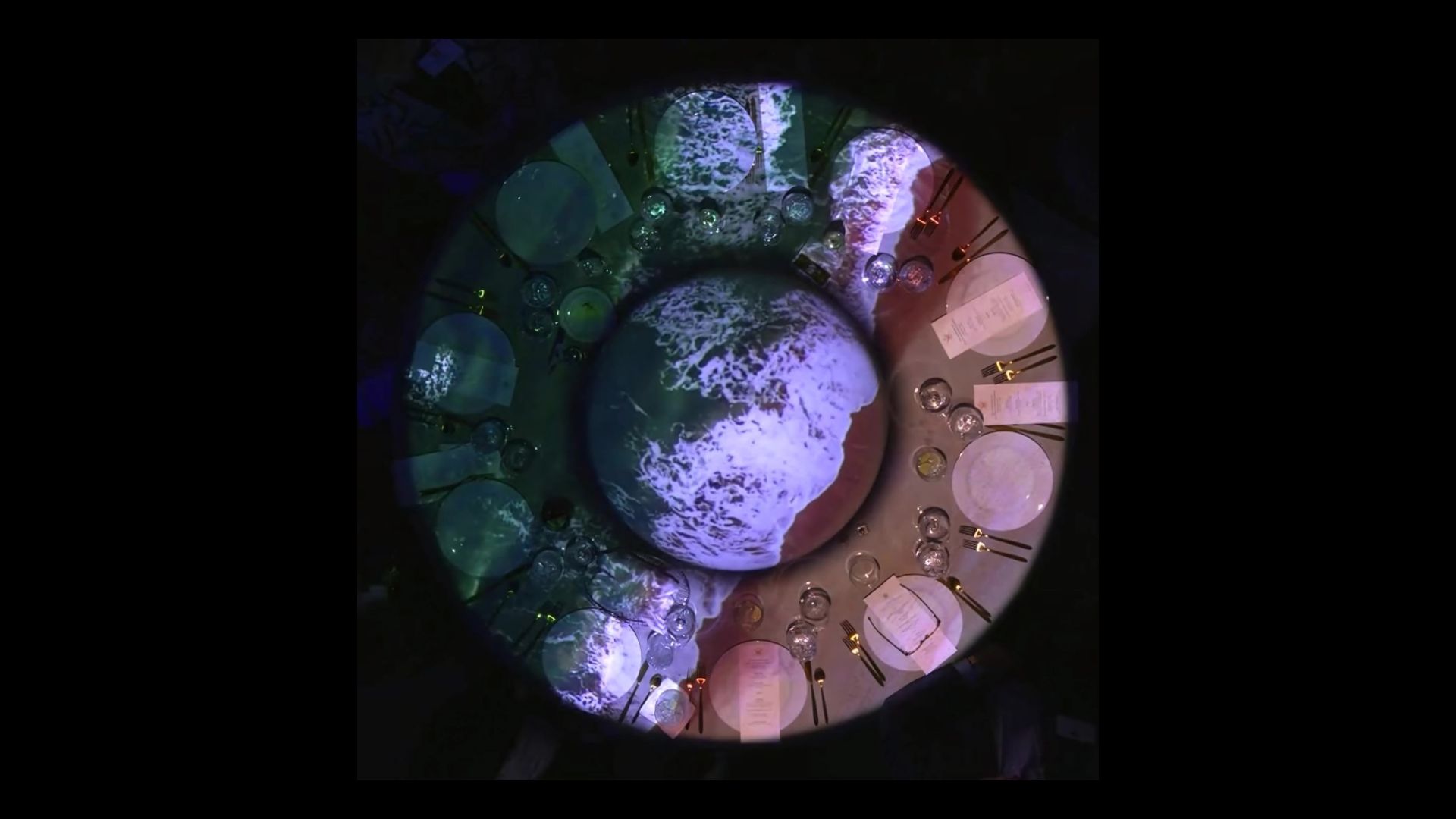 immersive dining table projection mapping wide ocean