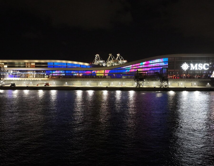 Maris MSC Port Miami Art Projection Mapping living coral reef