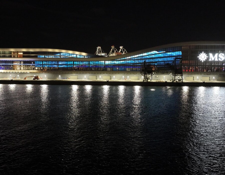 Maris MSC Port Miami Art Projection Mapping aerial