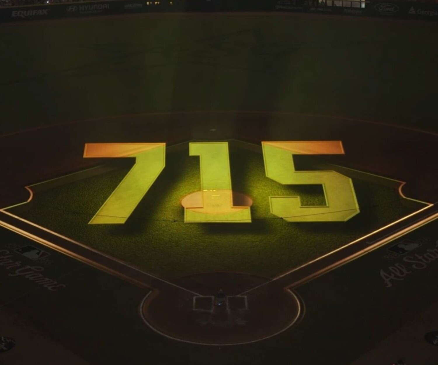 hank aaron tribute projection mapping show mlb all star game