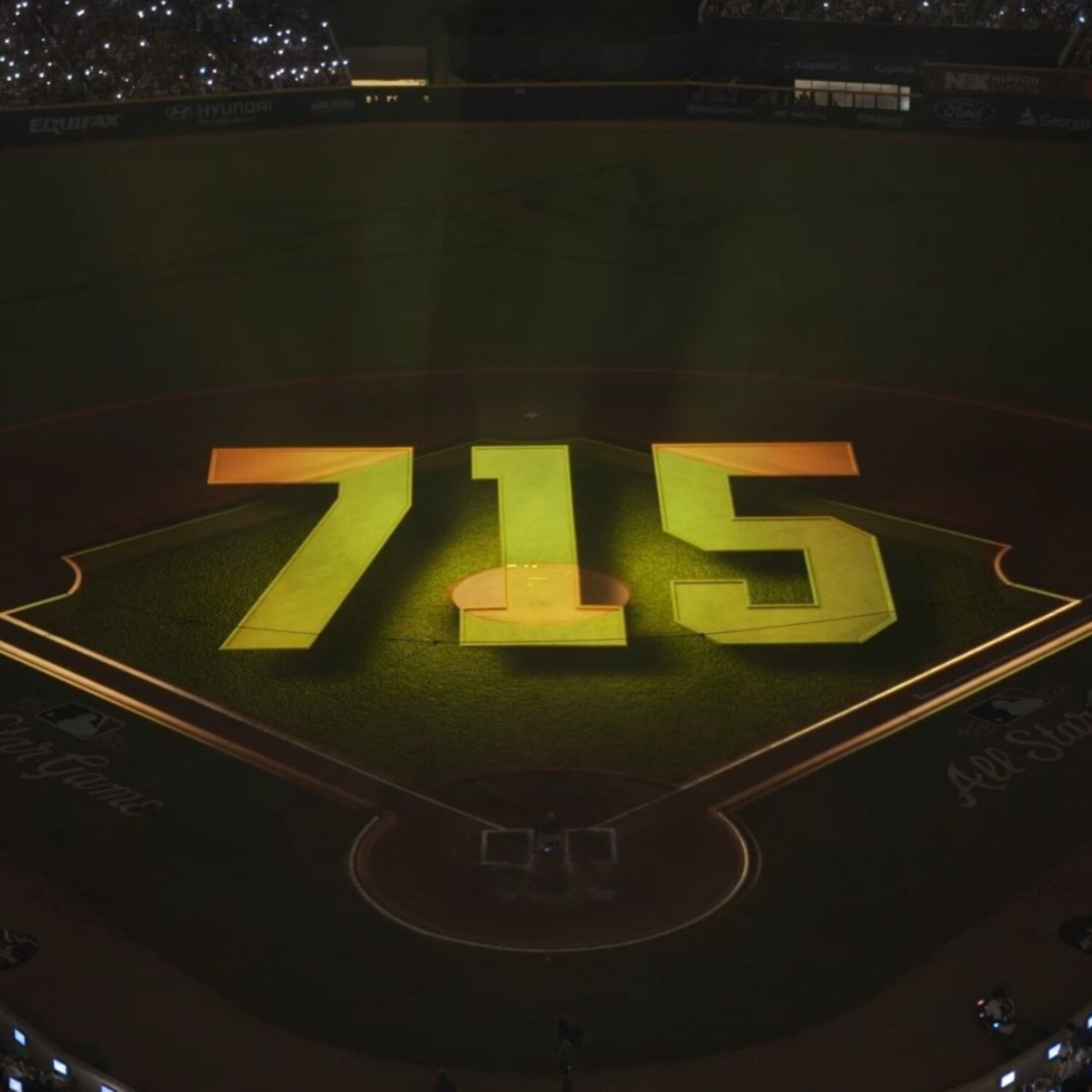 hank aaron tribute projection mapping show mlb all star game