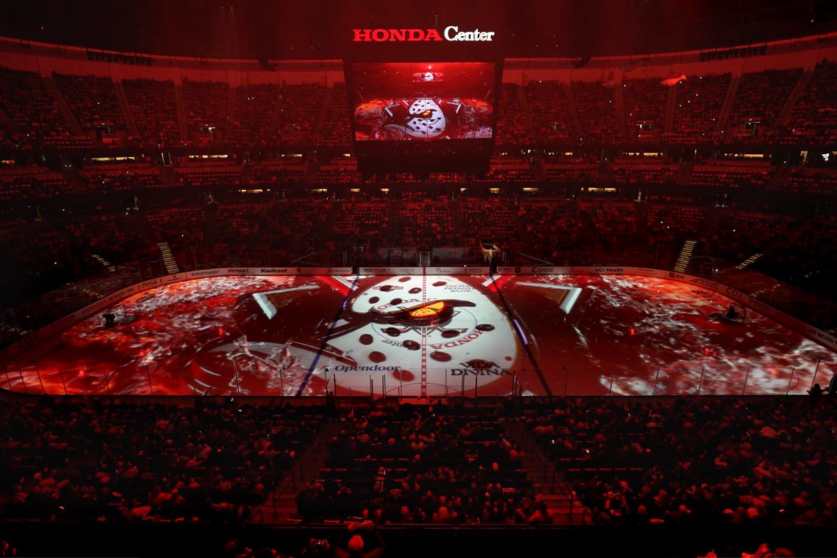 Anahiem Ducks ice hockey projection mapping
