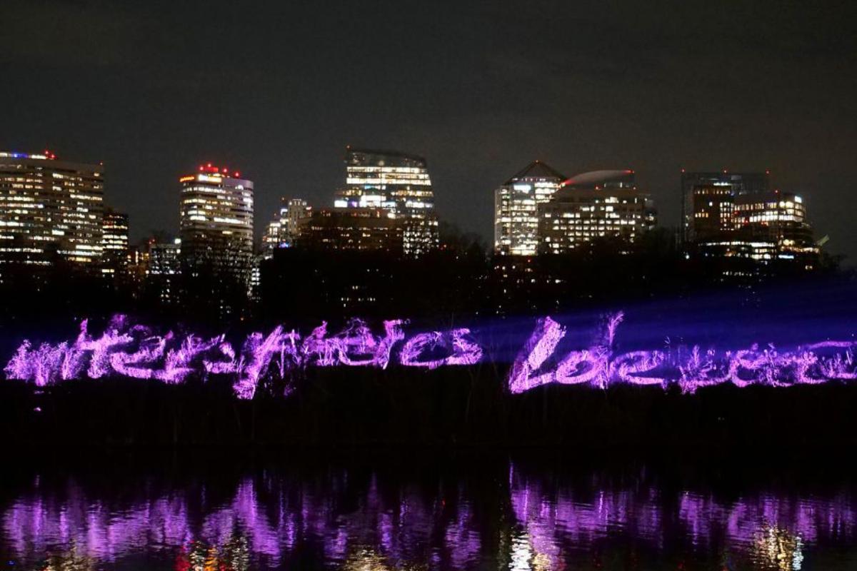 projection mapping over water washington dc