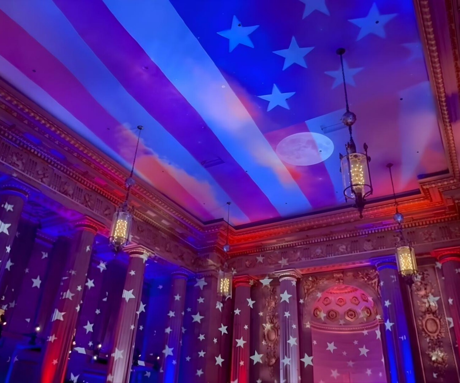 mellon ad summit washington dc USA Flag projection mapping