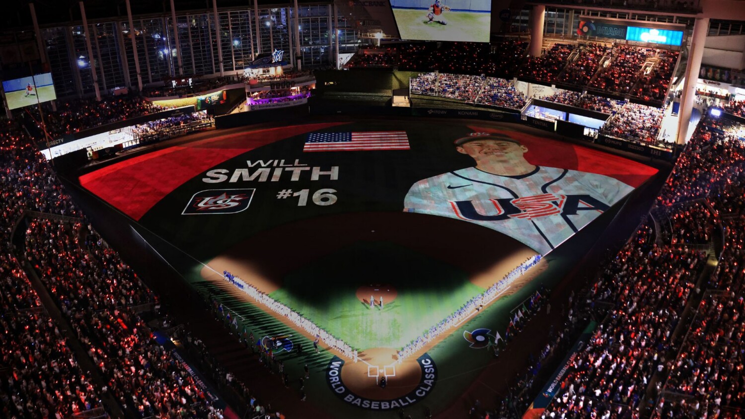 world baseball classic pregame ceremony projection mapping show