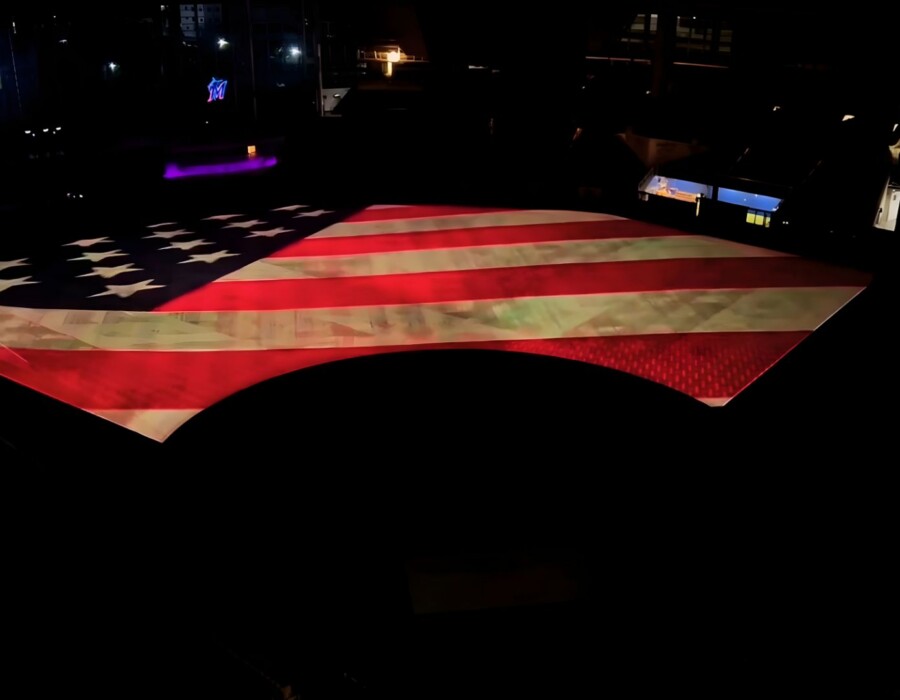 world baseball classic projection mapping show USA flag