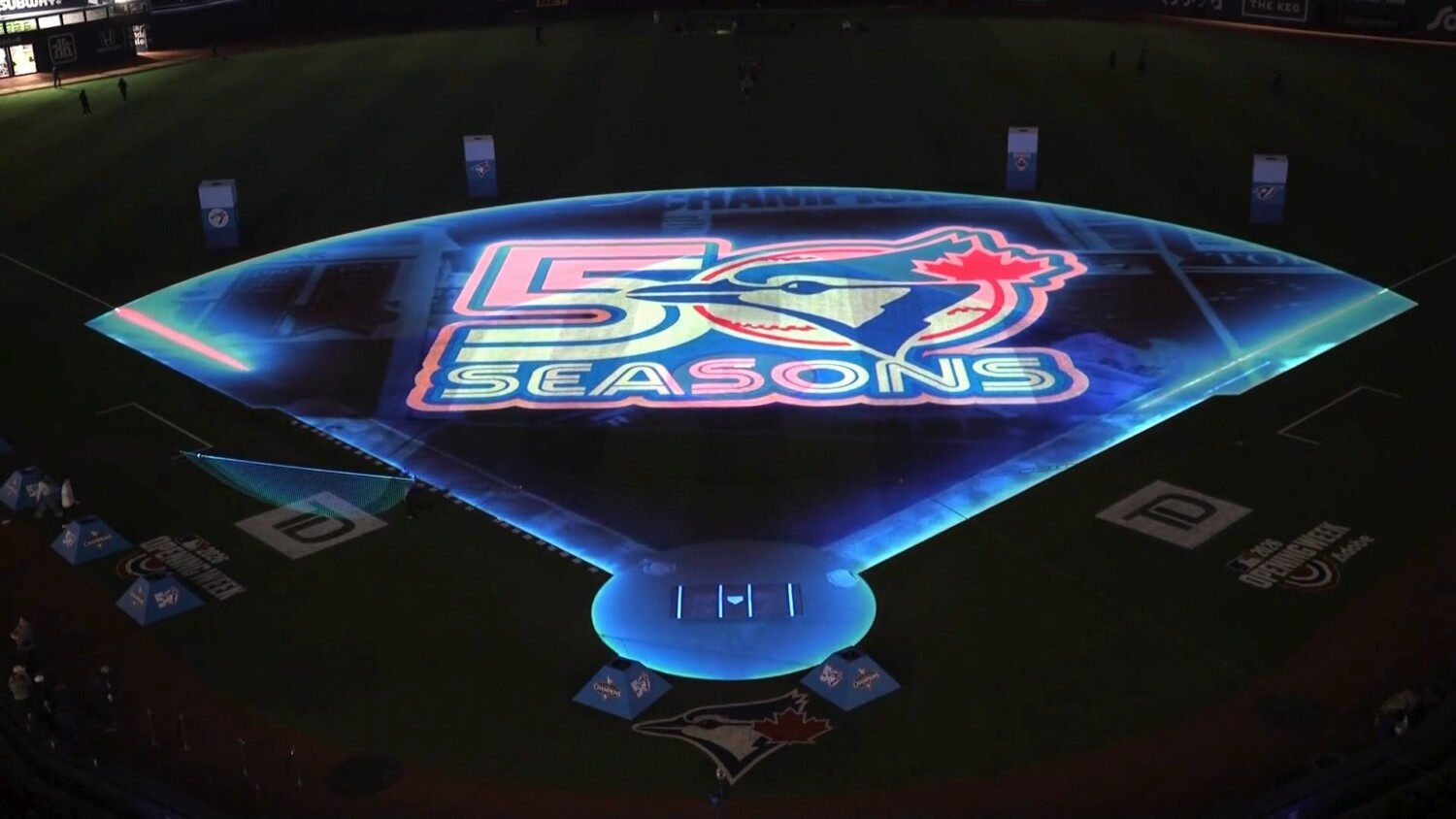 toronto blue jays baseball projection mapping show 2026 50 seasons