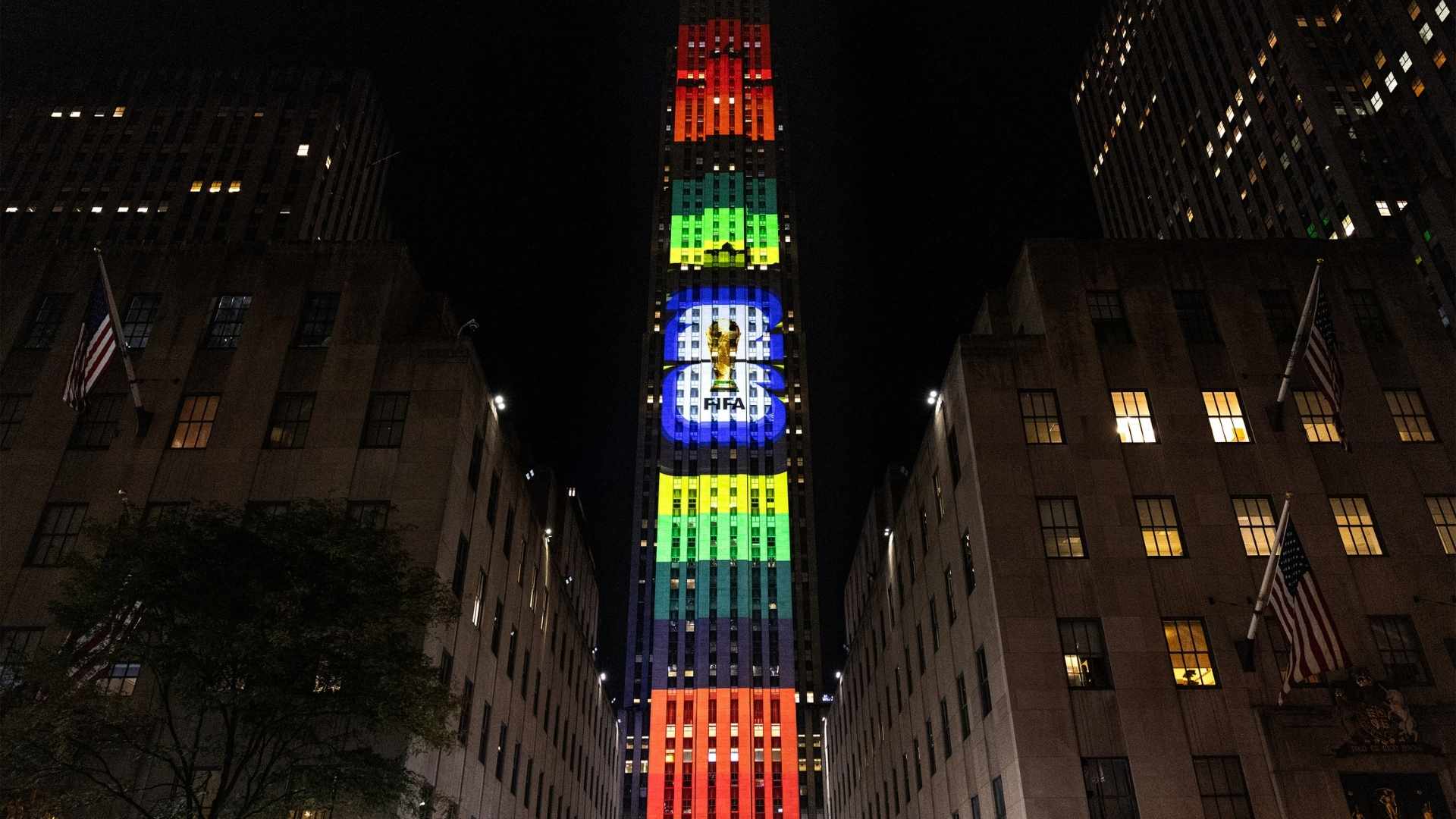 rockefeller center nyc fifa world cup projection mapping