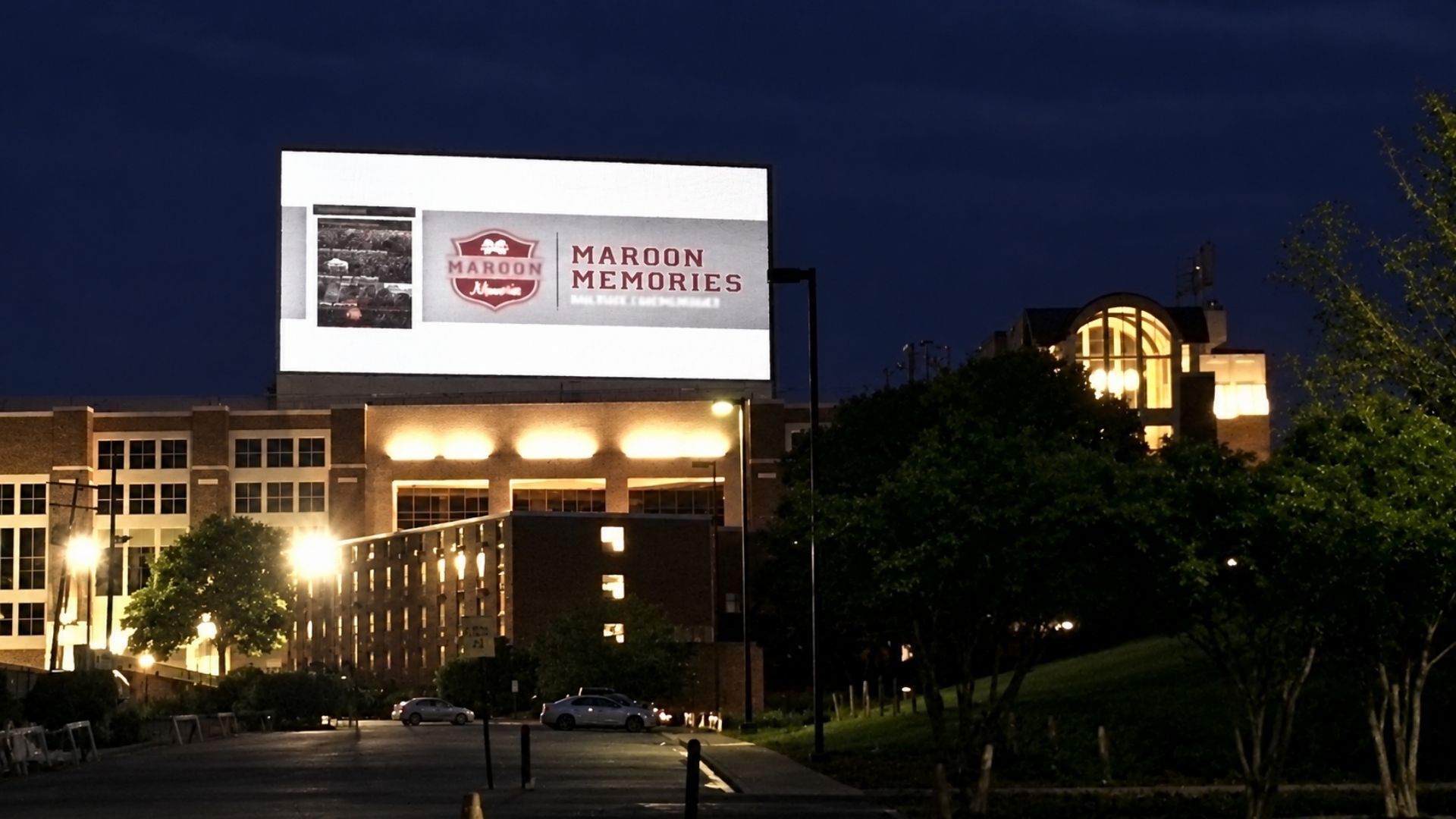 college football stadium projection mapping exterior
